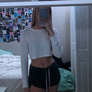 white knit cropped sweater